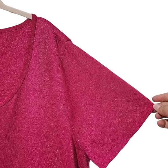 Carmen Marc Valvo Pink Shimmer Tiered Cocktail Dress NWT - Picture 3 of 7